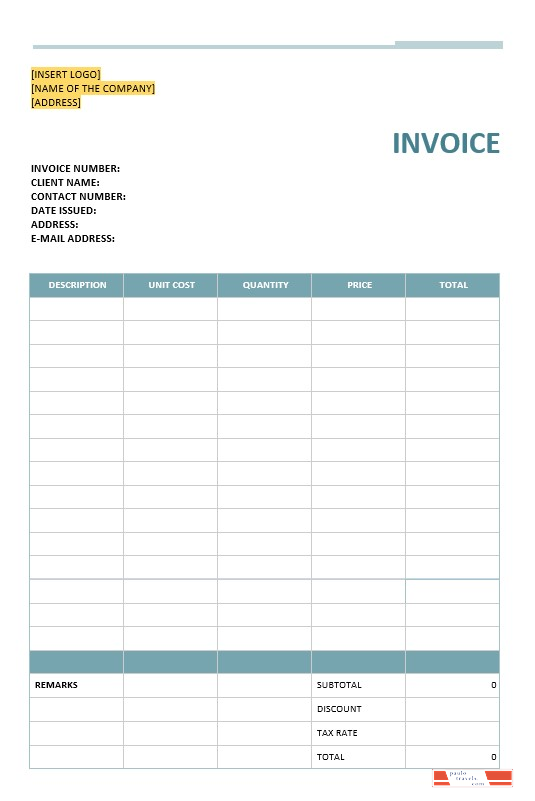 Blank Software Invoice Template PSD template
